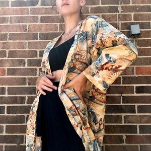 Vintage dragon pattern open kimono